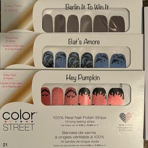 NWT 3 Retired Color Street Nail Polish Strips!